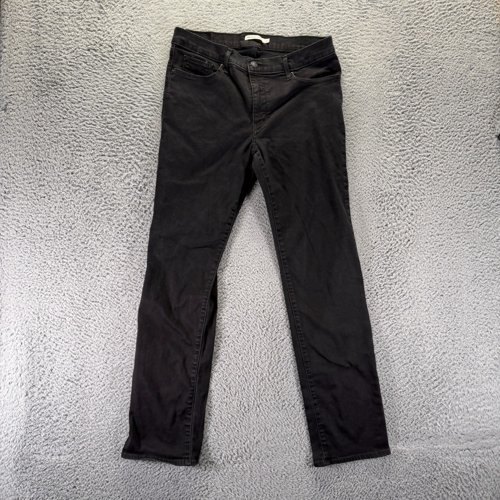 Levi's 314 Jeans Womens 31x31 Black Cotton Denim Straight Leg Shaping Stretch